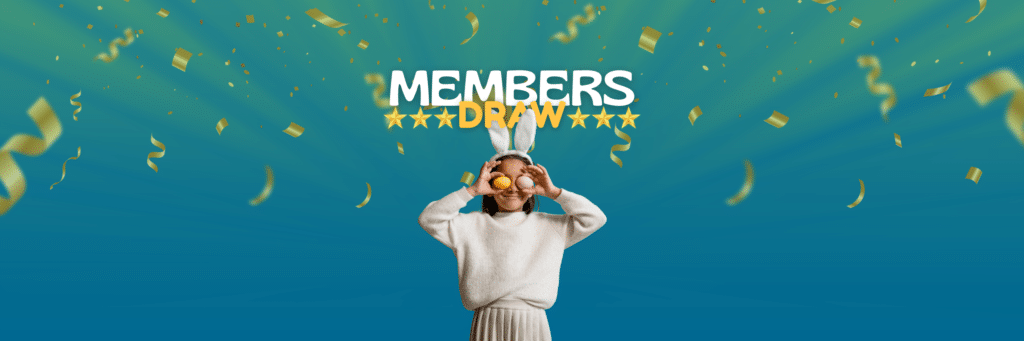 Happy person winning prize draw money