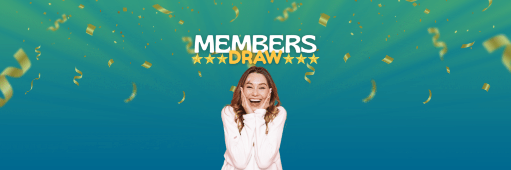 Happy person winning prize draw money