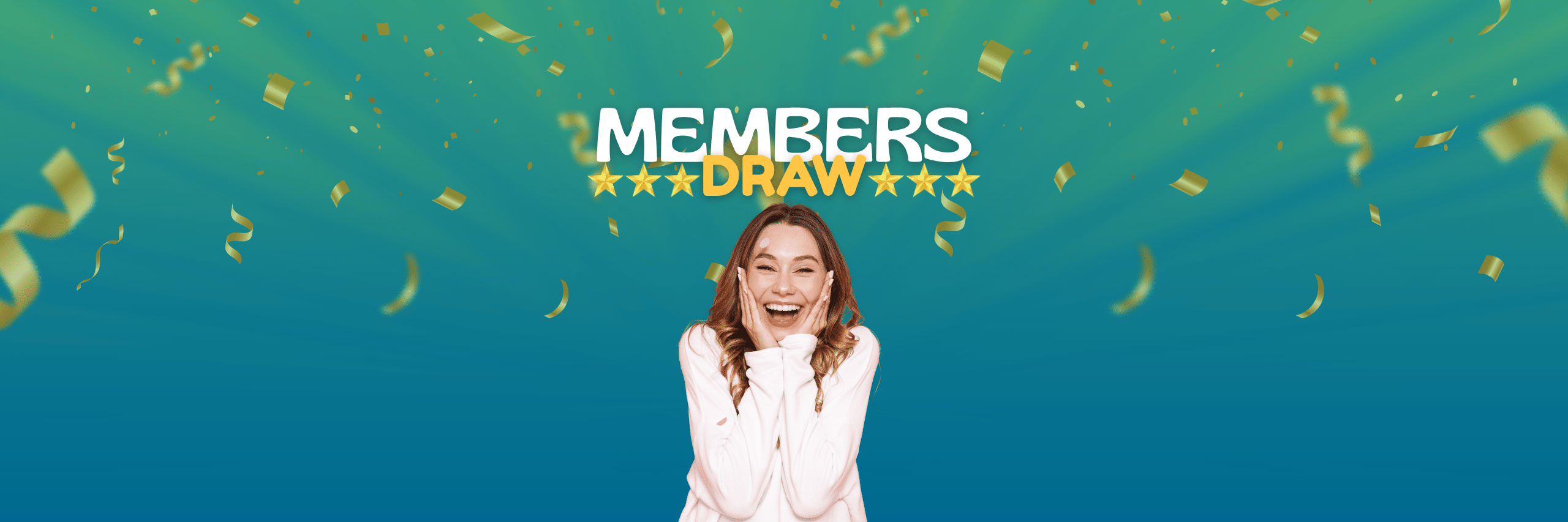 Happy person winning prize draw money