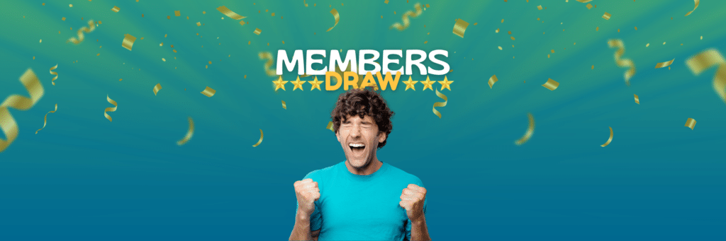 Happy person winning prize draw money