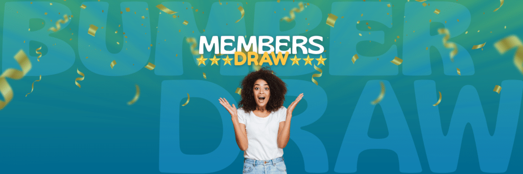 Happy person winning prize draw money