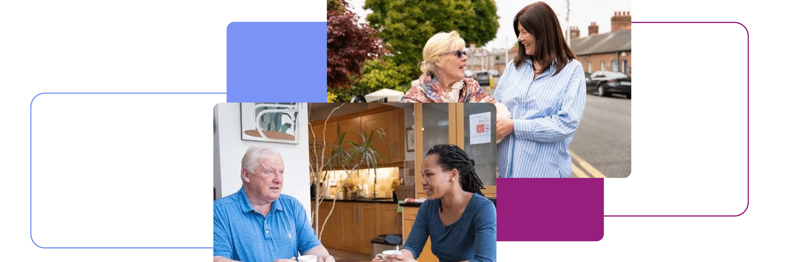 Collage of older people being helped by carers
